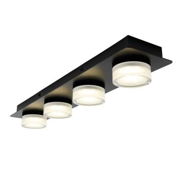 Bolton Bathroom 4 Light LED Flush Ceiling Spotlight Bar - Matte Black