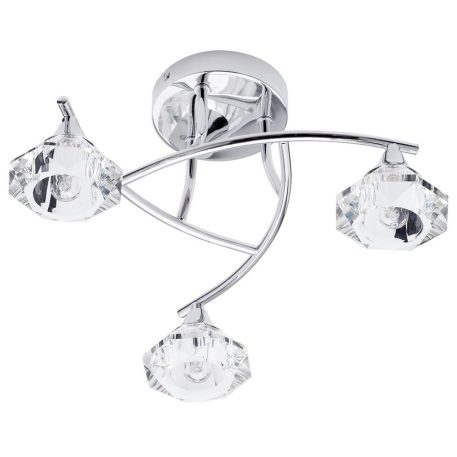 Edvin 3 Light Bathroom Semi Flush Ceiling Light - Chrome