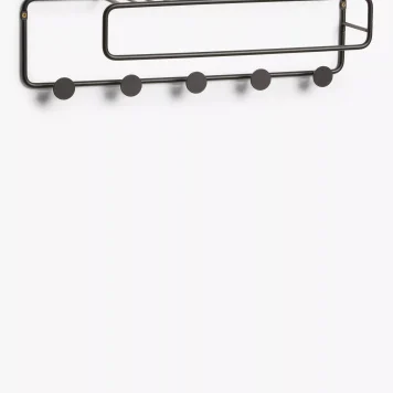 John Lewis Metal Shelf and Hook Unit, Black