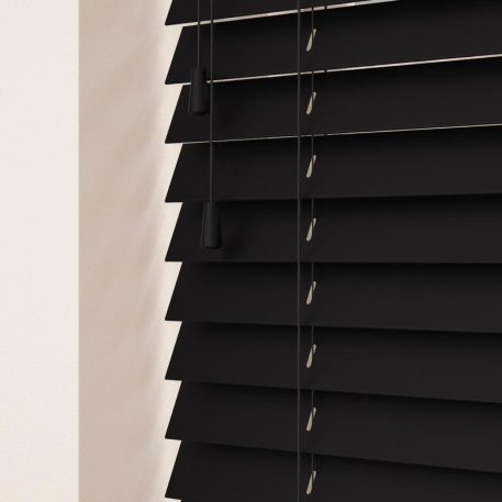 50mm Primary Wood Wooden Venetian Made To Measure Blind Noir