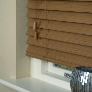 50mm Wood Essence Wooden Venetian Made To Measure Blind Amber