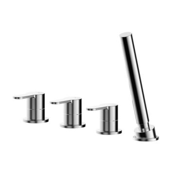 Arvan Deck Mounted 4 Tap Hole Bath Shower Mixer Tap No Spout