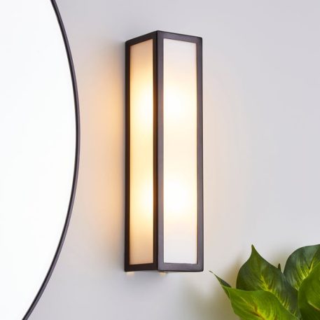 Fletcher Boxed Bathroom Wall Light Black