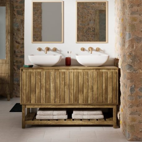 Humphrey Double Vanity Unit, Mango Wood Effect