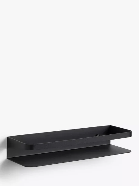 John Lewis ANYDAY Matt Black Reversible Bathroom Shelf