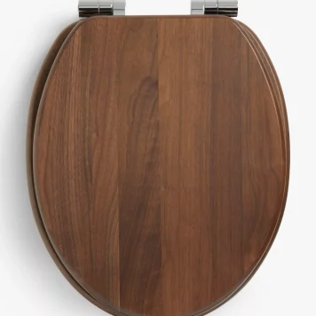 John Lewis Easy-Fix Toilet Seat, FSC-Certified (Walnut Wood), Natural