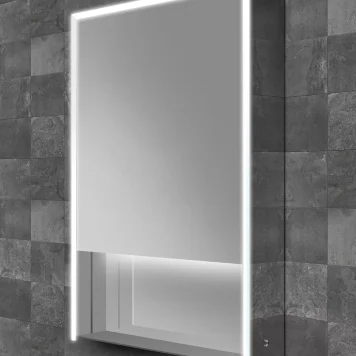 John Lewis Shelf Single Mirrored and Illuminated Bathroom Cabinet