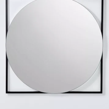 John Lewis Square Frame Bathroom Mirror, Dia. 60cm, Black