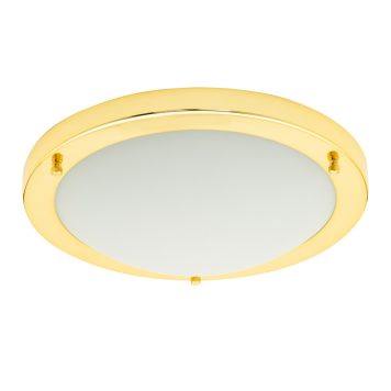 Mari Flush 18 Watt Large LED Flush Bathroom Ceiling Light - Brass