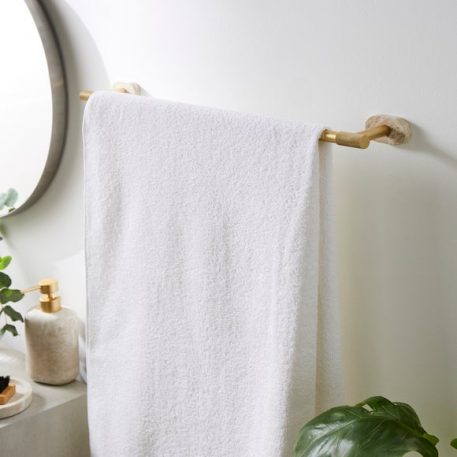 Minimal Luxe Gold Marble Effect Towel Rail