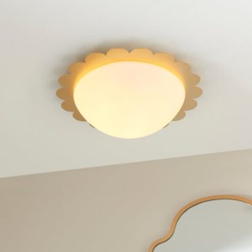 Scalloped Edge Bathroom Flush Ceiling Light