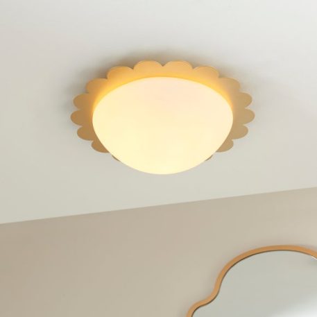 Scalloped Edge Bathroom Flush Ceiling Light