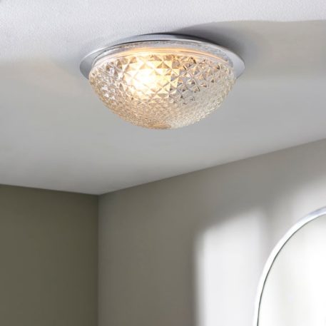 Tropic Faceted Dome Flush Bathroom Ceiling Light