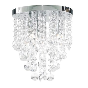 Turin 4 Light Semi Flush Circular Bathroom Ceiling Light - Chrome