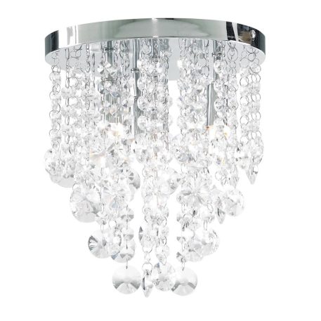 Turin 4 Light Semi Flush Circular Bathroom Ceiling Light - Chrome