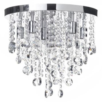 Turin 9 Light Semi Flush Circular Bathroom Ceiling Light - Chrome