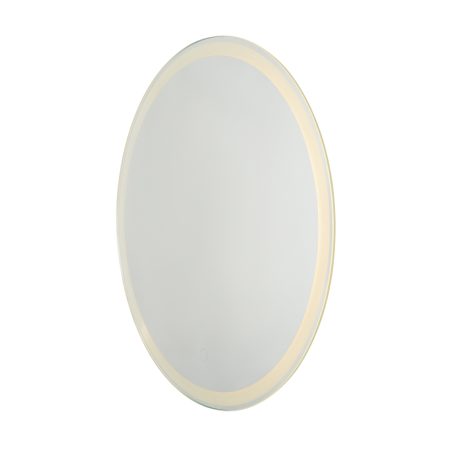 Del 16 Watt Round LED Bathroom Mirror with Touch Demist - Silver