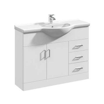 Mayford 2 Door 3 Drawer Vanity Unit with Round Basin