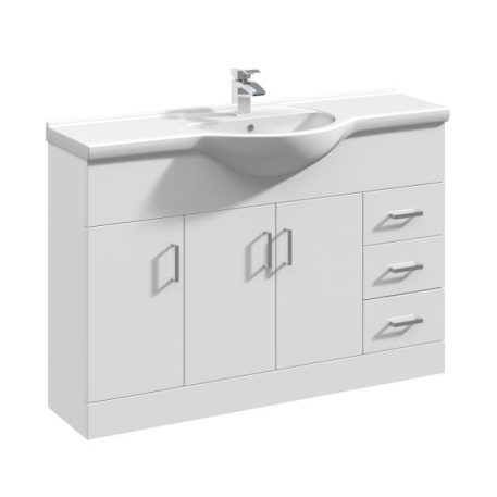 Mayford 3 Door 3 Drawer Vanity Unit with Round Basin