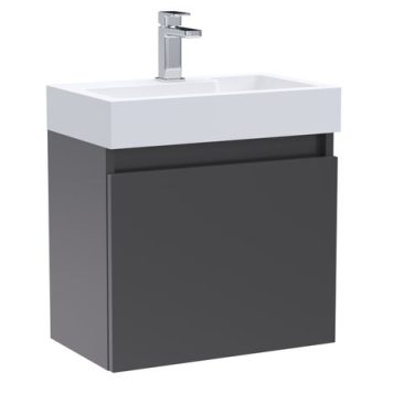 Merit Slimline 1 Door Wall Mounted Vanity Unit with Basin