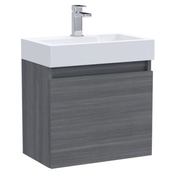 Merit Slimline 1 Door Wall Mounted Vanity Unit with Basin