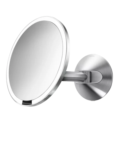 simplehuman Wall Mounted Bathroom Sensor Beauty Mirror, Brushed Stainless Steel