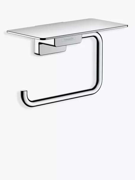 Hansgrohe AddStoris Wall-Mounted Toilet Roll Holder with Shelf