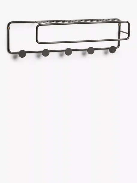 John Lewis Metal Shelf and Hook Unit, Black
