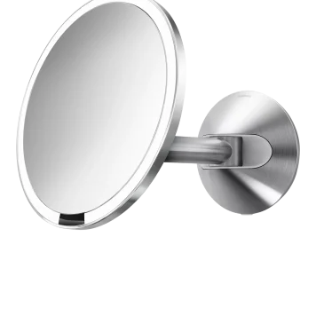 simplehuman Wall Mounted Bathroom Sensor Beauty Mirror, Brushed Stainless Steel