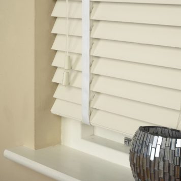 50mm Wood Essence 38mm Tape Wooden Venetian Made To Measure Blind Fine Grain Mirage Parchment