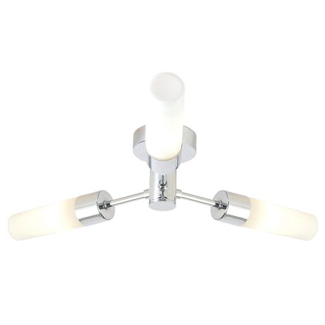 Elena 3 Light Semi Flush Bathroom Ceiling Light - Chrome
