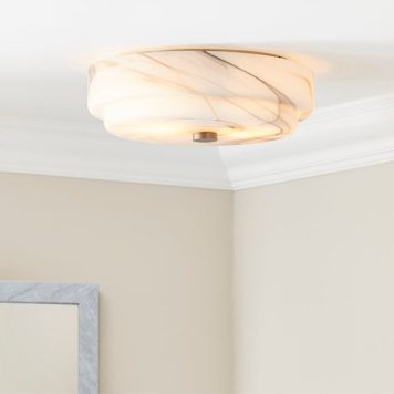 Hotel Kimpton Alabaster Bathroom Flush Ceiling Light