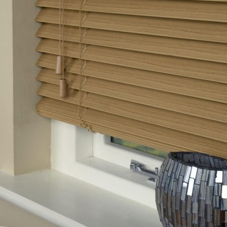 35mm Wood Essence Wooden Venetian Made To Measure Blind Desert Oak Pine