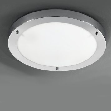 Franklite CF5682 2 Light Chrome & Glass Flush Bathroom Ceiling Light