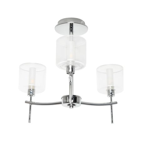 Laverne 3 Arm Semi Flush Bathroom Ceiling Light - Chrome
