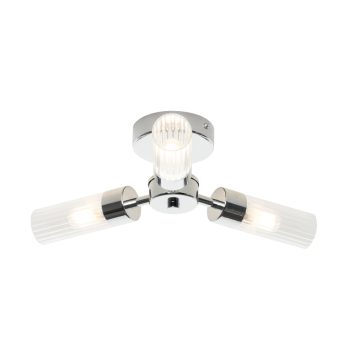Mavis 3 Arm Semi Flush Bathroom Ceiling Light - Chrome