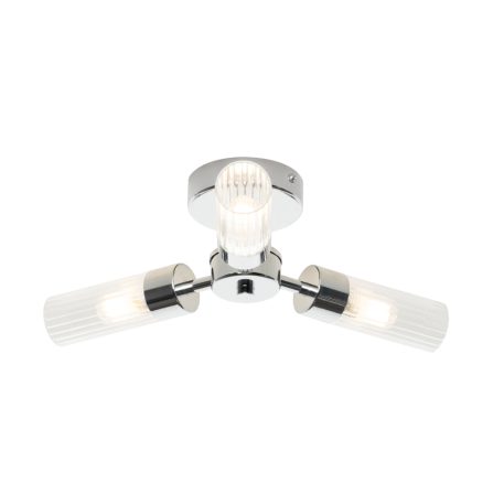 Mavis 3 Arm Semi Flush Bathroom Ceiling Light - Chrome