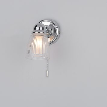 Dar CED0738 Cedric 1 Light Bathroom Wall Light in Polished Nickel IP44