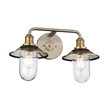Quintiesse QN-RIGBY2-BATH-AN Rigby 2 Light Bathroom Wall Light In Antique Nickel Finish IP44