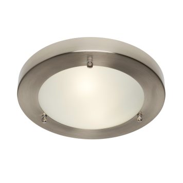Mari G9 Flush Bathroom Ceiling Light - Satin Nickel