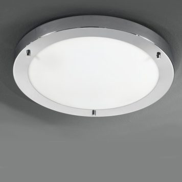 Franklite CF5682 2 Light Chrome & Glass Flush Bathroom Ceiling Light