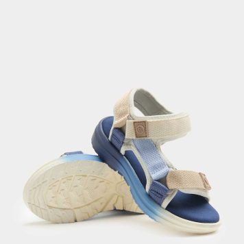 M&S Kids' Rip Tape Open Toe Ombre Trekkers (4 Small-2 Large) Blue Mix